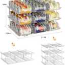 LXLXXL Can Organizer For Pantry Canned Food Goods Organizer For Cabinet Clear Automatic Rolling Can Storage Organizer Pantry Holders Rack, Holds Up to 36 Cans
