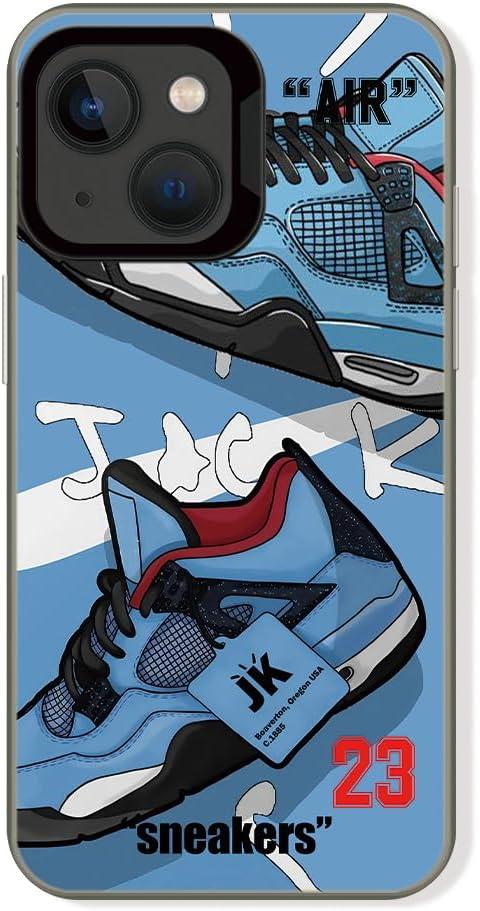 Sports Shoes Brand Phone Case Compatible with iPhone 13/14 Case 6.1 inch, Cool Ins Off Classic Sneakers White or Black Label Aesthetic Non-Slip Shockproof Drop Protection Cover
