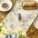 Artoid Mode Flowers Spring Table Runner, Seasonal Summer Fall Kitchen Dining Table Decoration for Home Party 13x120 Inch