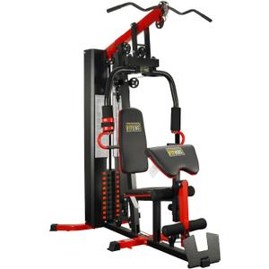 Fitvids Home Gym Equipment, Multifunctional Full Body Workout Weight Machine Station with Weight Stack, All in One Exercise Equipment with Pulley System & Seated Rowing for Home Gym Strength Training