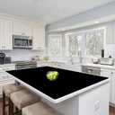 Silicone Mats for Kitchen Counter, 48"x32"(120cmx80cm) Large Heat Resistant Mat Kitchen Island Waterproof Countertop Protector Mat Nons-slip Extra Large Counter Mat, Black