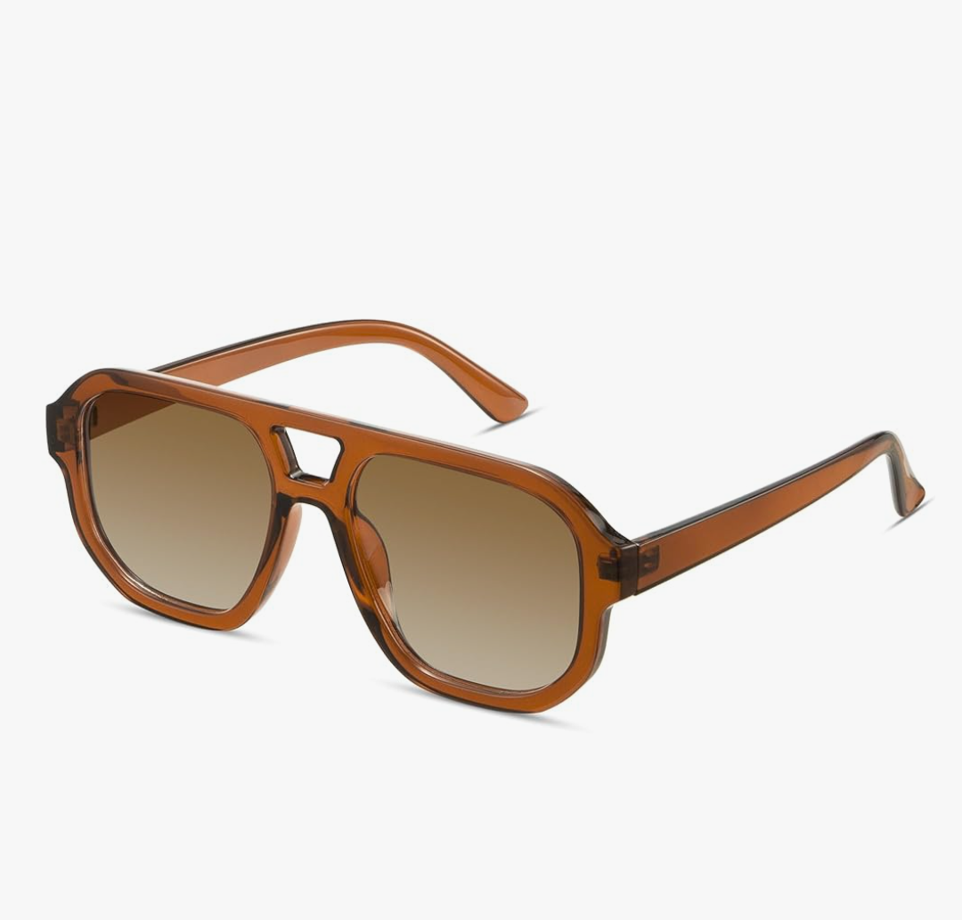 livho Trendy Polarized Square Aviator Sunglasses Women Men Square Eyewear Frame, Retro Sun Glasses for Women Men 2025 Shades
