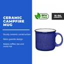 Set of 8 Ceramic Campfire Mugs 15 Oz, Cobalt Blue Coffee & Tea Cups for Home, Work, Travel, Camping Customizable, Great for DIY, Events, Companies, 8 Count