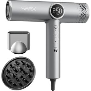 Hair Dryer with Diffuser - 1600W Professional High Speed Blow Dryer with Comb,100,000RPM Fast Dry,Salon-Quality Results,4 Temps & 3 Speeds,Low Noise, Portable for Home & Travel & Gym