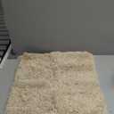 Yimobra Bathroom Rugs Non Slip Washable, Ultra Soft and Water Absorbent Bath Mats, Plush Fluffy Shower Mat Outside, Microfiber Thick Matts for Bathroom Floor/Sink, 24x17, Light Beige and White