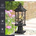 zeyu 17 Inch Black Outdoor Post Lights, Modern Exterior Pole Light, Lamp Posts Outdoor Lighting for Garden Patio, Die-Cast Aluminum with Clear Water Ripple Glass, ZX48MP-WG BK