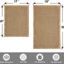 MIULEE Set of 2 Waffle Bathroom Rugs, Boho Bath Rugs Non Slip Washable, Super Absorbent Bath Mats, Ultra Soft Rubber Backed Shower Mats for Bathroom Floor, Tub, Brown, 17"x24"+18"x30"