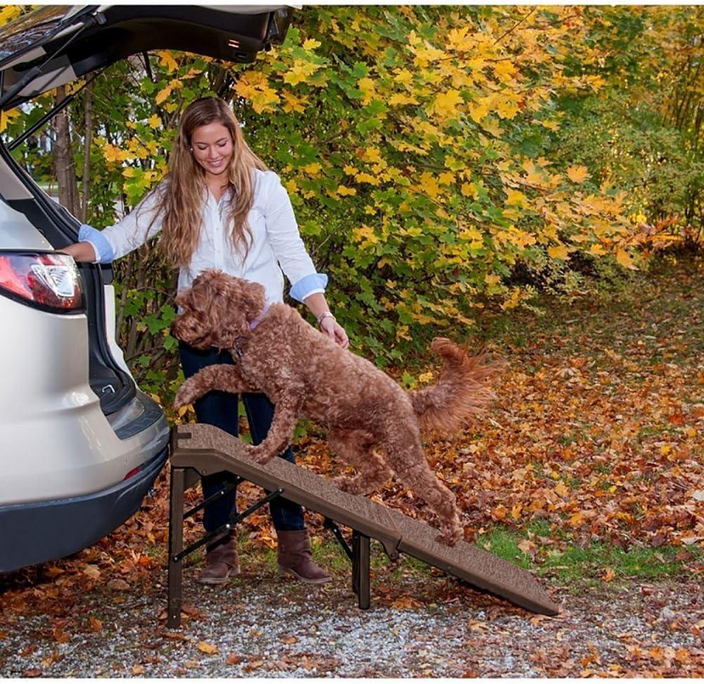Free-Standing Extra Wide Carpeted Pet Ramp