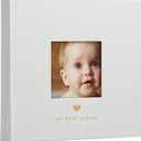 Pearhead Baby Photo Album, Keepsake Baby Memory Book with Photo Pockets, Gray and White Polka Dot Cover