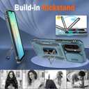 For Samsung Galaxy A26 Case with [2 Pack] HD Screen Protector & Slide Camera Cover, Rotation Ring Kickstand [Military Grade] Shockproof Protective Case for Galaxy A26 5G- Light Blue