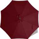 ABCCANOPY 10ft Outdoor Umbrella Replacement Top Suit 8 Ribs (Burgundy)