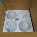 Deco 79 Ceramic Handmade Carved Decorative Ball Orbs & Vase Filler with Varying Patterns, Set of 3 4"W, 4"H, White