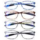 Many Type Reading Glasses Blue Light Blocking Glasses Readers for Women Men 4 pack