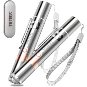 TBTeek Cat Toys, with Metal Case, 2 Pieces, Rechargeable, 7 Adjustable Patterns, Interactive Kitten Pet Dog Chase Toy for Cats Fun Playing Exercise (Silver)