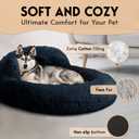 PetJett Dog Beds Large Sized Dog - 36'' Calming Round Bed, Washable Dog Bed - Anti-Slip Super Soft Donut Bed, Fluffy Faux Fur Anti-Anxiety Premium Comfort Pet Bed, Fits Dogs up to 80 lbs - Dark Grey