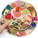 2 x Snail Stickers 50Pcs Snail Waterproof Vinyl Decals for Children and Adolescents Party Supplies Water Bottles Bicycle Laptop Refrigerator Luggage Computer Mobile Phone Skateboard Bike (Colourful-H3)