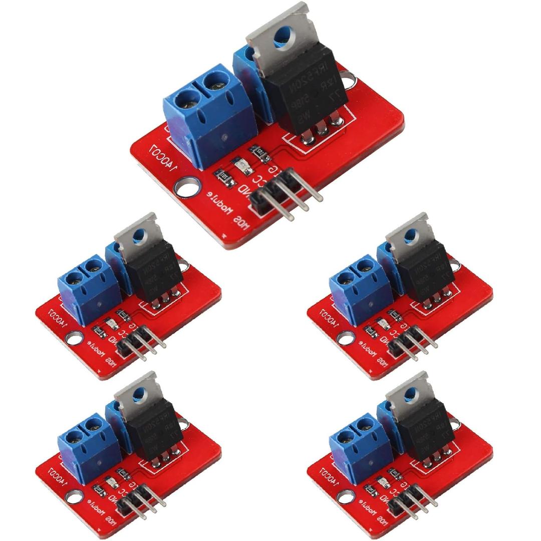 5pcs IRF520 MOSFET Driver Module: 0-24V 5A Switch for Arduino, Raspberry Pi & ARM MCU