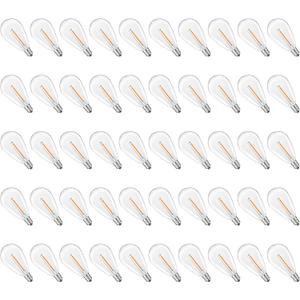 S14 Replacement LED Light Bulbs, Shatterproof & Waterproof 0.6W S14 LED Bulbs, Outdoor String Lights, E12 Base Patio Edison LED Light Bulbs, Warm White 2200K Plastic 70LM Non-Dimmable 50 Pack