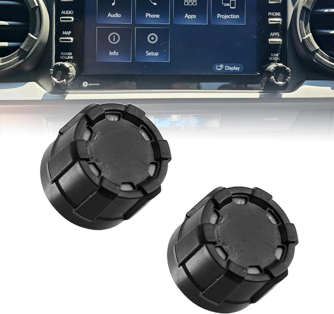 RYANSTAR RACING Radio Knobs Replacement for Toyota Tacoma V1 2020-2023 2 Pack 3rd Gen Tacoma Interior Accessories Upgraded Knobs
