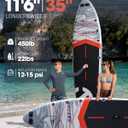 CETANA Extra Wide Inflatable Paddle Board 11'6 x 35" x 6", 450LB High Weight Capacity Wide Stable Stand Up Paddle Board for Beginners, 2–3 Person Large Paddleboard with 3 Fins, Dual Bungee, 15 D Rings
