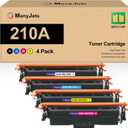 210A Toner Cartridges 4 Pack with Chip Compatible for HP 210A/210X W2100A/W2100X High Yield Replacement for Color LaserJet Pro MFP 4301fdw/4301fdn/4201dw/4201dn Series Printer (4-Pack, BCMY)