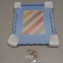 8x10 Picture Frame with Mat for 5x7, Wavy Edge Wooden Real Glass Photo Frame for Tabletop and Wall Hanging, Blue, 1 Pack