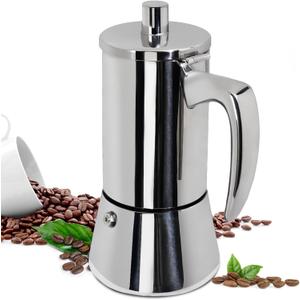 12 Cup Thickened Moka Pot 304 Stainless Steel 600ml Italian Espresso Coffee Maker Stovetop CoffeeMakers Mocha Pot Percolator for Induction Stove Classic Cafe Makers Portable for Easy Brewing