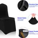 EMART Black Chair Covers 100 Pcs Spandex Stretch Universal Standard Seat Slipcovers Fitted for Wedding Bulk, Party, Banquet and Holidays Celebration