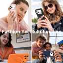 ZHK Liquid Silicone Designed for iPhone 17 Pro Max Case with Magnet Stand, [Precise Camera Lens Protection][Mil-Grade Drop Shockproof][Soft Anti-Scratch Microfiber Lining] Slim Fit Cover, Orange