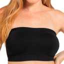 Truekind Wireless Strapless Bra, Bandeau Bra, Small to Plus Size Strapless Bras for Women, Tube Top (Black, M)