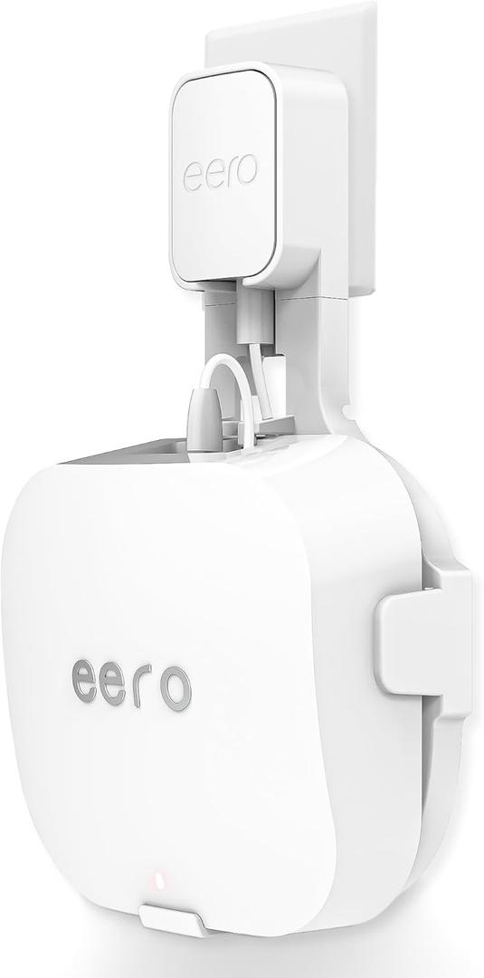 CUHIOY Wall Mount Holder for eero pro 6/6e, Sleek Secure Wire Organizer for Wi-Fi System, Plug and Play, Durable ABS Material (White, 1-Pack)