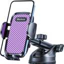 Purple 3-in-1 Phone Holders for Your Car [2025 Most Stable and Flexible Suction Cup] Vent Dashboard Windshield Cell Phone Car Mount Fit for iPhone, Samsung, All Phone