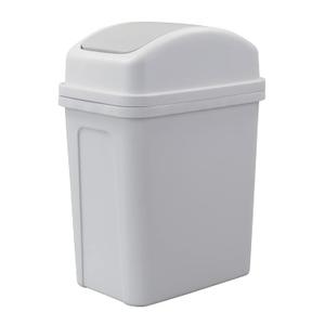 7 L Small Garbage Can with Swing Lid, 1.8 Gallon Indoor Trash Bin with Lid (Grey)