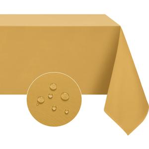 Softalker Rectangle Tablecloth, Waterproof & Stain Resistant Table Cloths Wrinkle Free Fabric Washable 210GSM Polyester Table Cover for Dining/Party/Outdoor - 60 x 84 inch, Gold