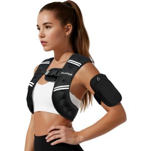 Weighted Vest for Woman Man 5lb/6lb/8lb/11lb/12lb/13lb/15lb/20lb/25lb/30lb Weighted Vest for Walking, Strength Training Weight Vest with Adjustable Buckle Detachable Phone Pouch for Running Workout