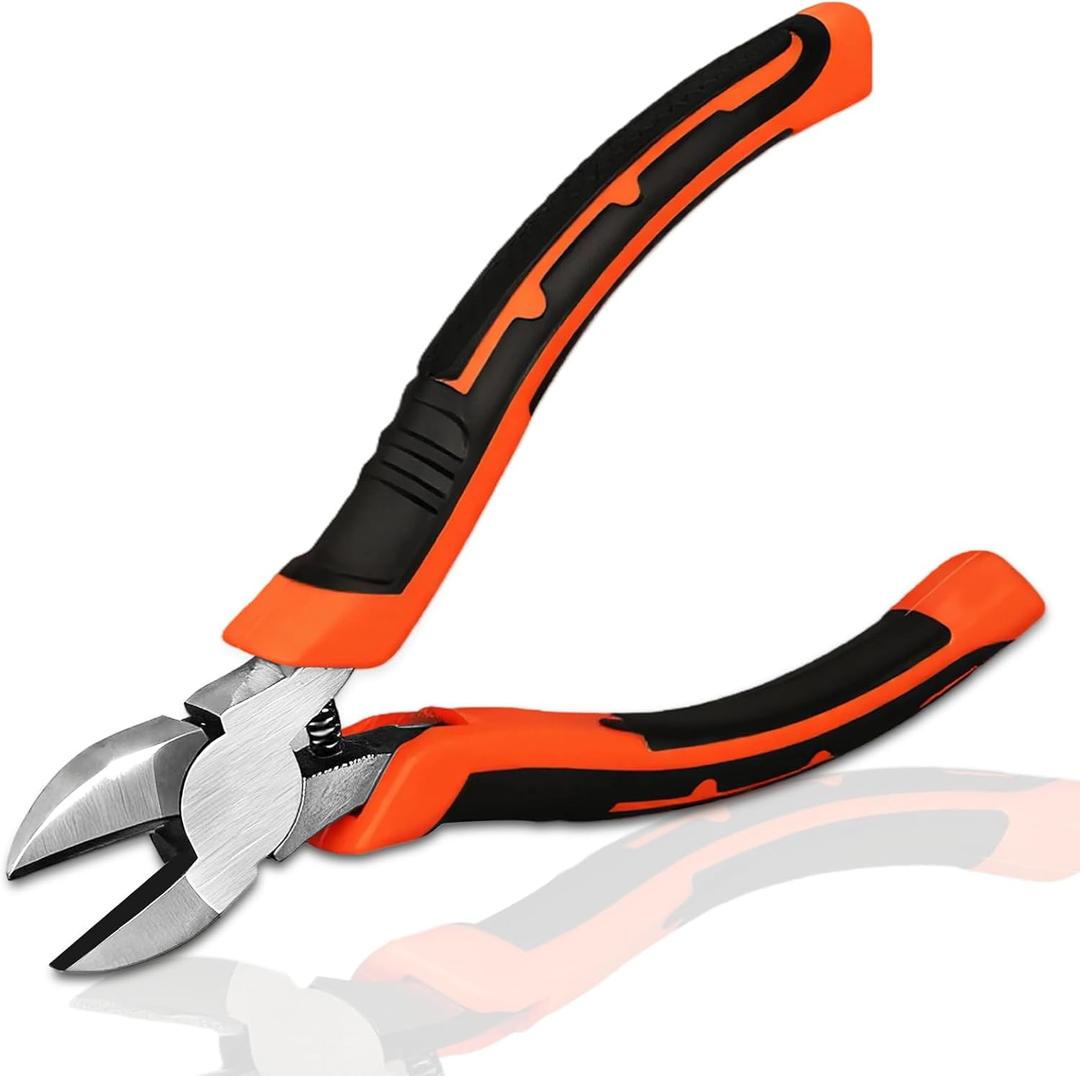 6" Diagonal Cutting Pliers, Heavy Duty Side Cutters, Wire Cutters For Electrical Appliance Repair, Cable, Electronic Production, Industrial Work, Fine Cutting, Model Making Comfort Grip