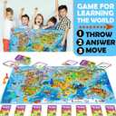 QUOKKA Board Game for Kids 8-12 - Learning, Educational Card Games for Ages 6-8 - Indoor, Outdoor Activity for Teens, Adults, Family - Geography, World 100 Question Cards with Top Facts