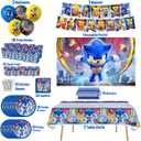 Birthday Party Decorations Kit for 10 Complete Hedgehog Party Supplies with Banner, Balloons, Tablecloth, Plates, Napkins & Much More