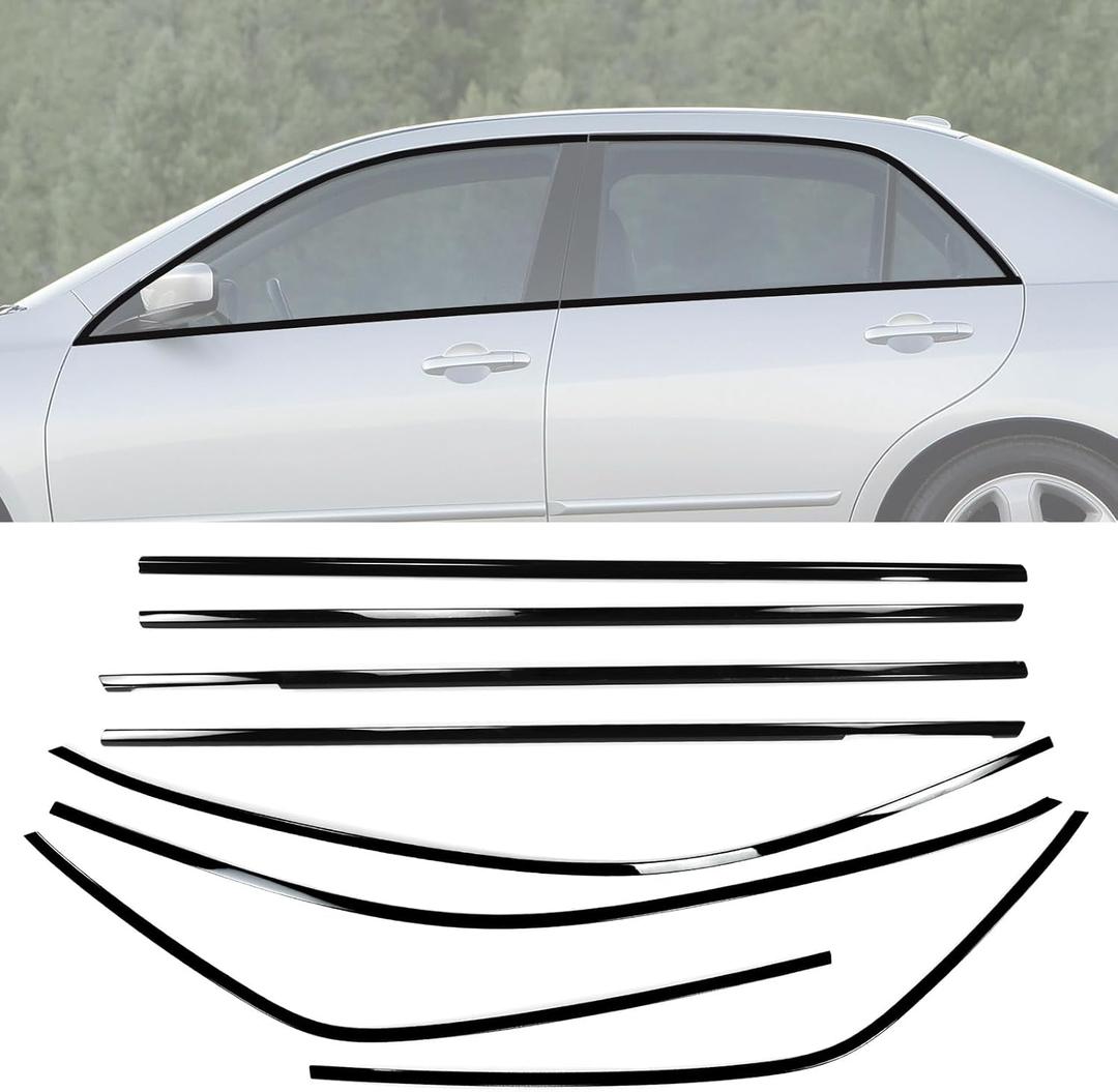 Black Window Trim for Accord Sedan 2003-2007 Window Chrome Delete Blackout
