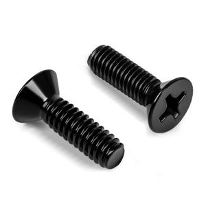 M4 x 12mm Countersunk Flat Head Machine Screws, Full Thread, 304 Stainless Steel Black Finish, 50 PCS