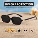 Retro Rectangular Sunglasses for Women Trendy Funny Vintage Fashion Narrow Small 90s Sunnies(3 Pack)