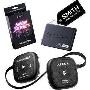ALECK Snow Series Pro Wireless Bluetooth Ski & Snowboard Helmet Speakers, Fits Audio-Ready Helmet Ear Pockets, Glove Friendly Controls, Built-in Mic for Hands-Free Calls