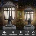 Darkaway Large Outdoor Post Lights Lamp Post Light Fixture, 17inch Waterproof Aluminum Post Lamp with Glass, Fence Deck Lighting for Garden, Patio, Pathway, Large-1 Pack, Black