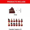 6 x 13Pcs Stranger 5 TV Cake Decorations with 12pcs Cupcake Toppers, 1pcs Cake Topper for Boys and Girls Movie Theme Birthday Party Decorations