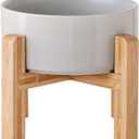 Petygooing Grey Elevated/Raised Ceramic Dog Bowl for Small Breeds, Dog Food Water Dish with Stand,Pet Feeding Bowl with Anti Slip Rubber for Cats and Small Dogs Puppy 13.5 OZ (5.1In / 1.7 Cups)