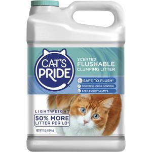 Cat's Pride Lightweight Clumping Litter: Flushable - Powerful Odor Control - Scented, 10 Pounds