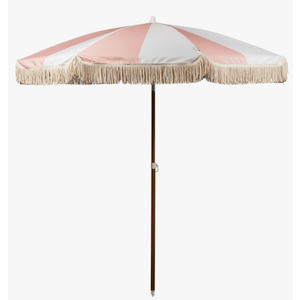 BEACH STATE Summerland 6.5 Feet Beach Umbrella with Fringe - Patio Umbrella - Outdoor Umbrella - UV50+ Sun Protection