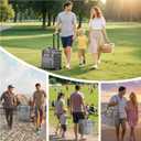 MIYCOO Cooler Bag Double Deck - 60 Can Leakproof Insulated Portable Soft Lunch Cooler, Extra Large Expandable Ice Chest Cooler for Beach, Picnic, Camping, Shopping