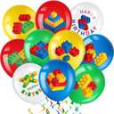 60 Pieces Building Blocks Birthday Party Balloons,brick Themed Latex Building Balloons Blocks Decorations for Kids Toddlers Birthday Party Supplies Decoration