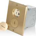 Leviton 25349-FBA 20-Amp, 125-Volt, Floor Mounting Duplex Receptacle, Straight Blade, Commercial Grade, Self Grounding, Ivory